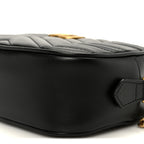 Calfskin Matelasse Mini GG Marmont Chain Shoulder Bag Black