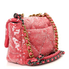 Sequin Quilted Medium Chanel 19 Flap Coral