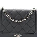 Caviar Quilted Vintage Mademoiselle Wallet On Chain WOC Black