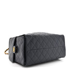 Caviar Quilted Medium Chanel 25 Handbag Dark Navy