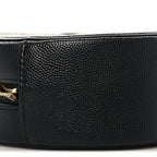 Caviar Quilted Round Filigree Crossbody Black