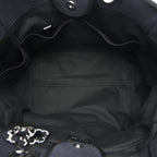 Mixed Fibers Calfskin Medium Deauville Tote Navy Blue