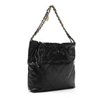 Shiny Calfskin Quilted Small Chanel 22 Black