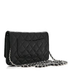 Caviar Quilted CC Turnlock Wallet On Chain WOC Black