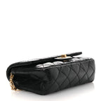 Aged Calfskin Quilted 2.55 Reissue Flap Belt Bag Clutch Black