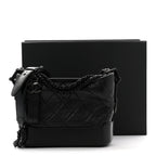 Aged Calfskin Quilted Small Gabrielle Hobo So Black