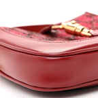 Calfskin Beaded Embroidery GG Monogram Mini Jackie 1961 Cherry Red