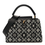Calfskin Since 1854 Embroidered Capucines PM Black