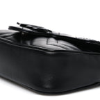 Calfskin Matelasse Monochrome GG Marmont Chain Belt Bag Black