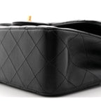 Lambskin Quilted Small Double Flap Black