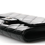 Patent Quilted Wallet On Removable Chain WOC Black