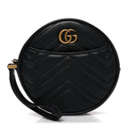 Calfskin Matelasse GG Marmont Round Wrist Wallet Black