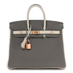 Togo Horseshoe Birkin 25 Gris Tourterelle Gris Perle