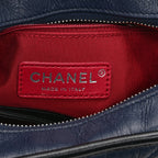 Aged Calfskin Quilted Small Gabrielle Hobo Navy Black