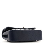 Lambskin Quilted Small Double Flap Blue