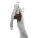 Suede Quilted Mini Chanel 25 Handbag Dark Brown