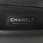 Lambskin Chevron Quilted Medium Boy Flap Black
