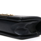 Calfskin Braided Small Boy Flap Black