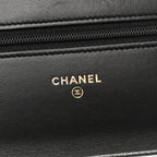 Lambskin Quilted Boy Wallet On Chain WOC Black