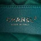 Shiny Calfskin Quilted Mini Chanel 22 Green