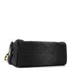 Washed Denim Quilted Mini Chanel 25 Handbag Black
