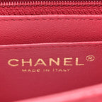 Lambskin Quilted Mini Square Flap Dark Pink