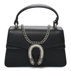 Dollar Calfskin Crystal Mini Dionysus Top Handle Bag Black Crystal