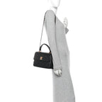 Lambskin Quilted Small Trendy CC Dual Handle Flap Bag Black