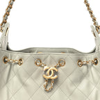 Caviar Quilted Mini Chanel 25 Handbag Light Green