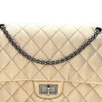 Metallic Aged Calfskin Quilted 2.55 Reissue 227 Flap Pale Gold