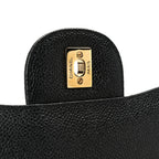 Caviar Quilted Maxi Double Flap Black
