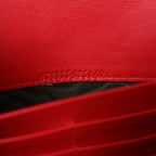 Calfskin Matelasse GG Marmont Chain Wallet Hibiscus Red
