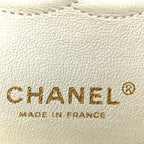 Metallic Canvas Quilted Medium Double Flap Light Gold