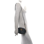 Calfskin Matelasse Mini GG Marmont Chain Shoulder Bag Black