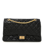 Aged Calfskin Quilted 2.55 Reissue 227 Flap Black