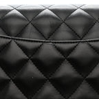 Lambskin Quilted Jumbo Double Flap Black