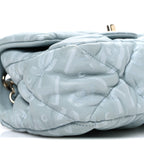 Lambskin Quilted Printed CC Mini Square Flap Light Blue
