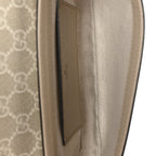 GG Supreme Monogram Textured Dollar Calfskin Web Mini Ophidia Envelope Shoulder Bag Beige Mystic White Oatmeal