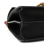 Moon Calfskin Web Large Dionysus Bamboo Top Handle Bag Black