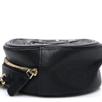 Caviar Quilted Round Filigree Crossbody Black