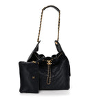 Caviar Quilted Medium Chanel 25 Handbag Dark Navy