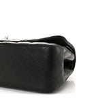 Lambskin Quilted Jumbo Double Flap Black
