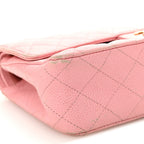 Caviar Quilted Medium Double Flap Light Pink
