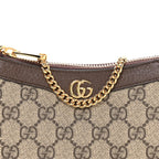GG Supreme Monogram Textured Dollar Calfskin Mini Ophidia Chain Bag Beige Ebony