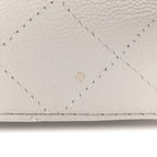 Caviar Quilted Medium Double Flap Light Grey