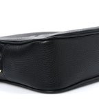 Pebbled Calfskin Small Soho Disco Bag Black