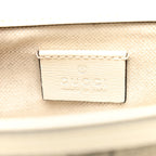 GG Supreme Monogram Web Mini Horsebit 1955 Shoulder Bag Beige Mystic White