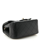 Lambskin Quilted Mini Square Flap Black