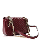 Calfskin Matelasse Small GG Marmont Shoulder Bag Ancora Red
