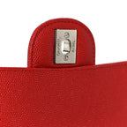 Caviar Quilted Mini Rectangular Flap Red